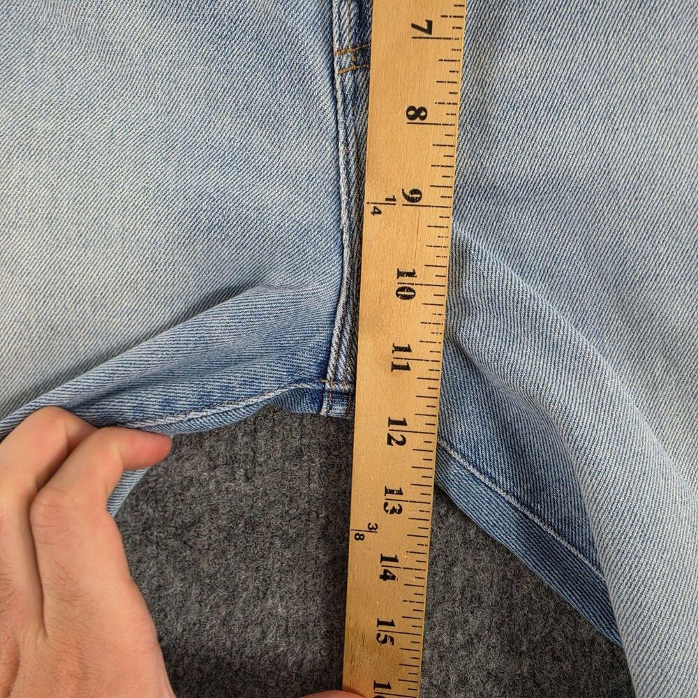 CQY Jeans 28 High Rise Straight Light Wash Raw Hem Blue Denim Casual Work Office - Picture 11 of 15